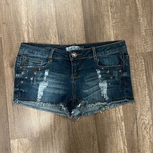 Vintage Y2K Karma Blue Star Studded Shorts